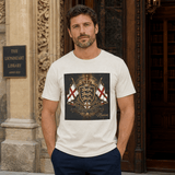 Norvane Lionheart England T-Shirt – Three Lions St George Cross Crest in Natural