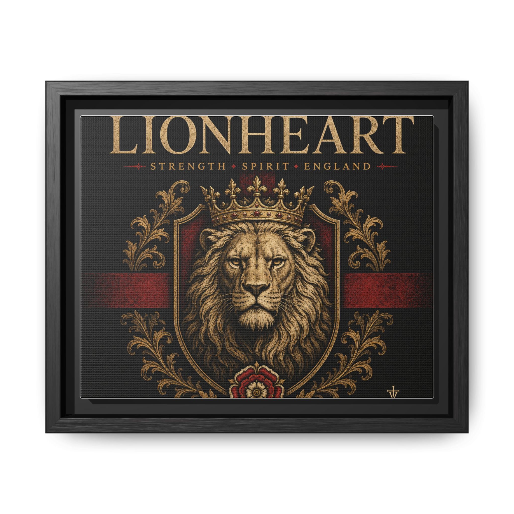 Norvane Lionheart Framed Canvas – Regal Crowned Lion Wall Art in Black – view 30