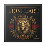 Norvane Lionheart Framed Canvas – Regal Crowned Lion Wall Art in Black