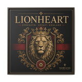 Norvane Lionheart Framed Canvas – Regal Crowned Lion Wall Art in Espresso