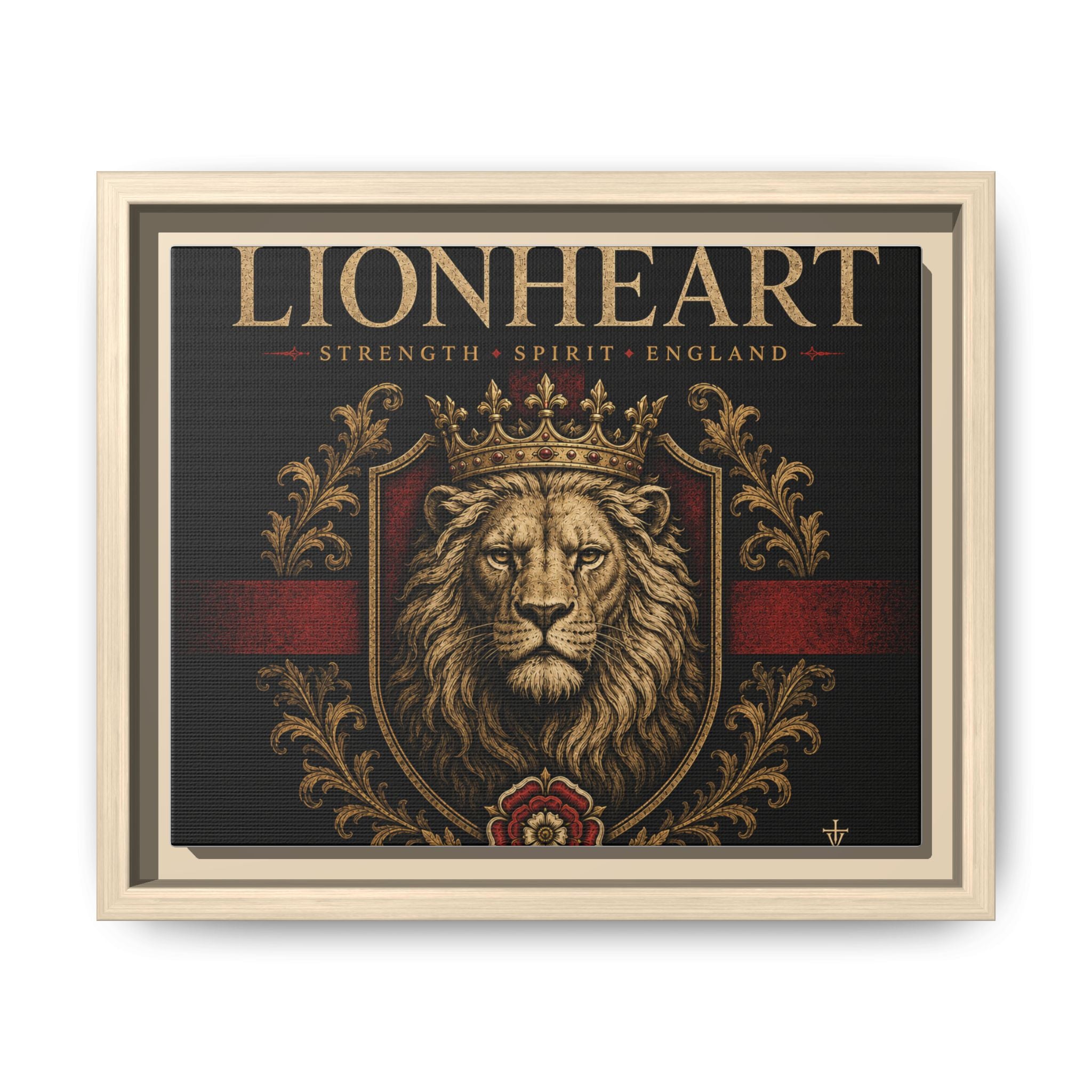 Norvane Lionheart Framed Canvas – Regal Crowned Lion Wall Art in Natural – view 29