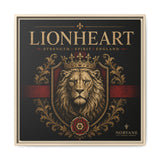 Norvane Lionheart Framed Canvas – Regal Crowned Lion Wall Art in Natural