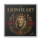 Norvane Lionheart Framed Canvas – Regal Crowned Lion Wall Art in White