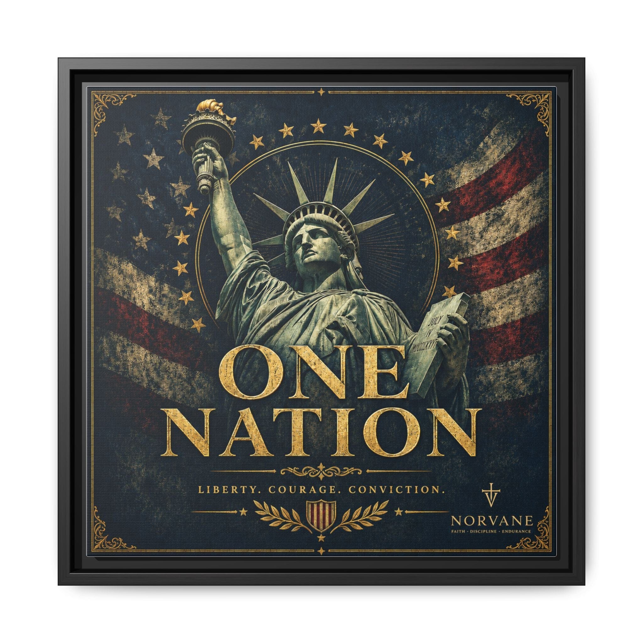 Norvane One Nation Canvas Print – Statue of Liberty Patriotic Wall Art in Black – view 16