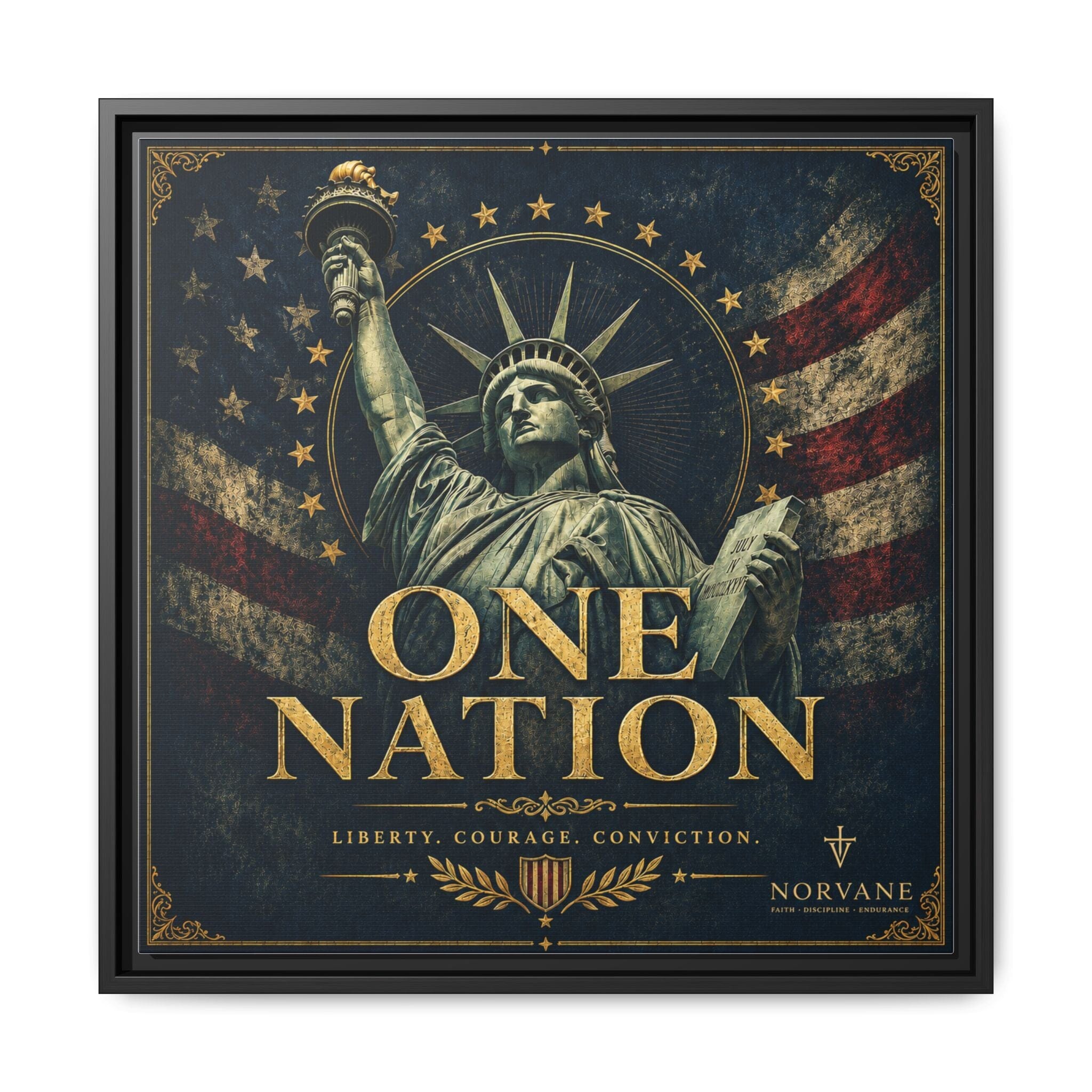 Norvane One Nation Canvas Print – Statue of Liberty Patriotic Wall Art in Black – view 21