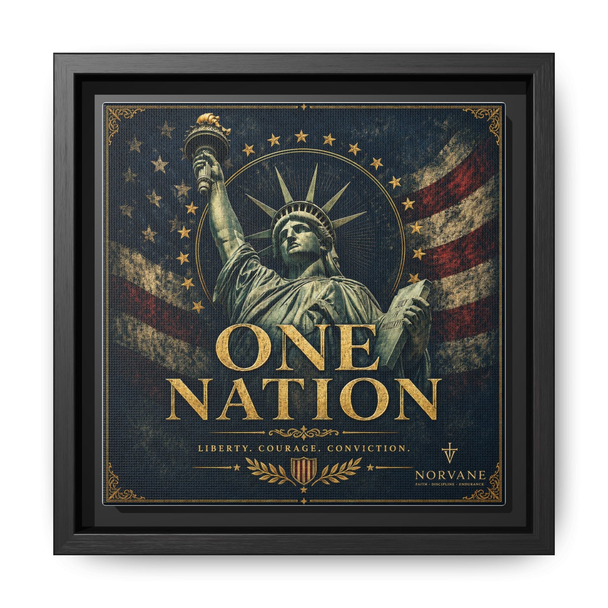Norvane One Nation Canvas Print – Statue of Liberty Patriotic Wall Art in Black – view 6