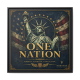 Norvane One Nation Canvas Print – Statue of Liberty Patriotic Wall Art in Black