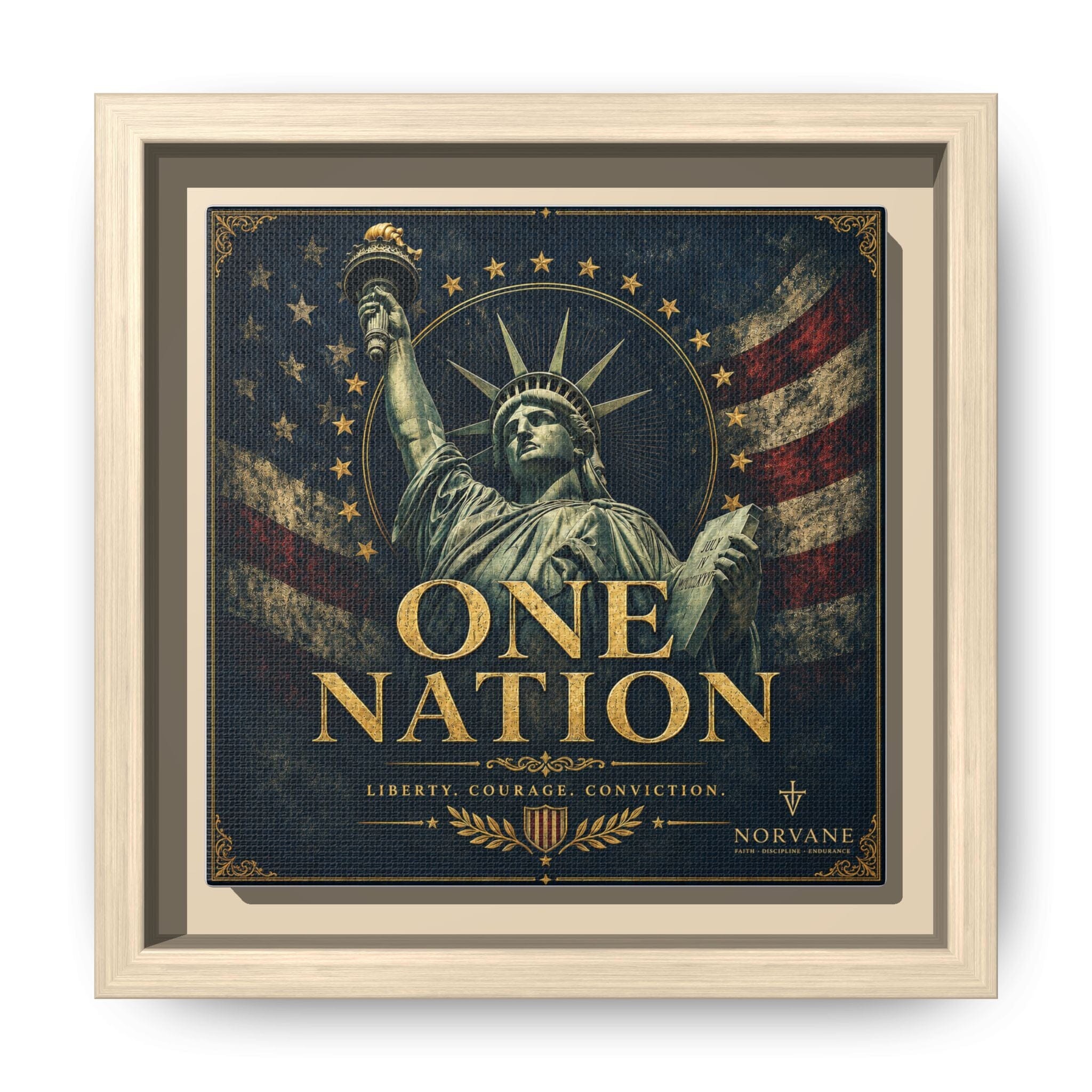 Norvane One Nation Canvas Print – Statue of Liberty Patriotic Wall Art in Natural – view 20