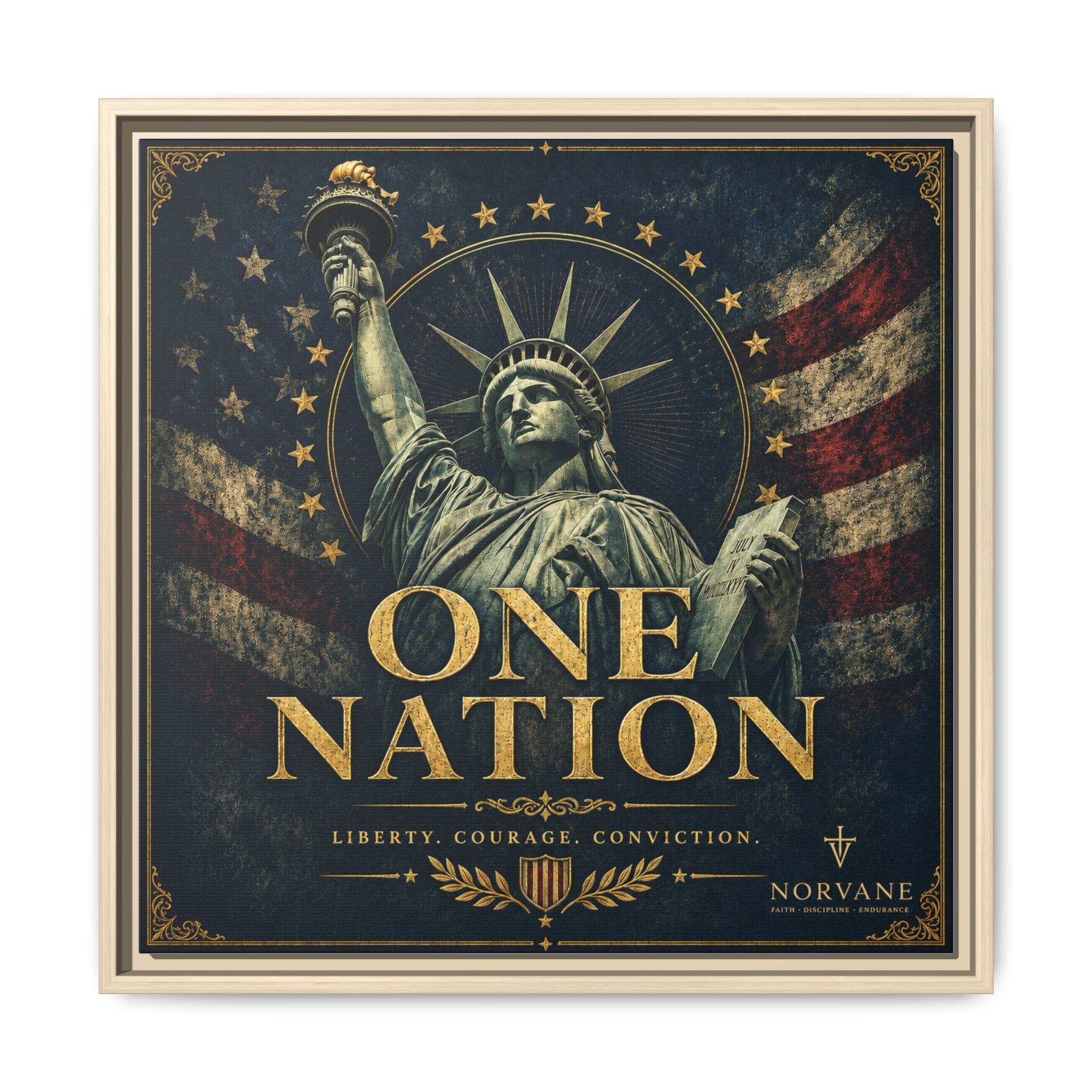 Norvane One Nation Canvas Print – Statue of Liberty Patriotic Wall Art in Natural – view 23