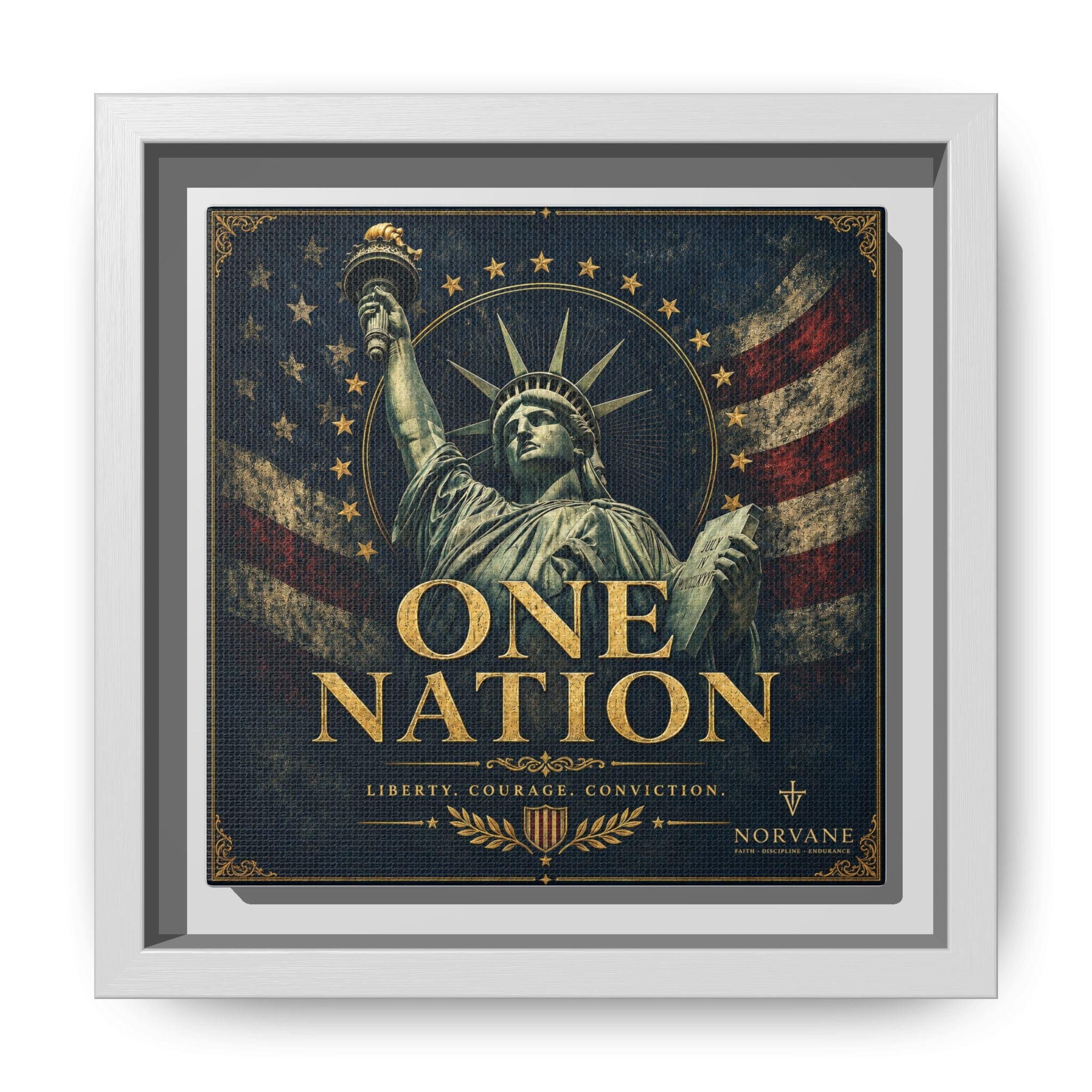 Norvane One Nation Canvas Print – Statue of Liberty Patriotic Wall Art in White – view 17