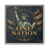 Norvane One Nation Canvas Print – Statue of Liberty Patriotic Wall Art in White