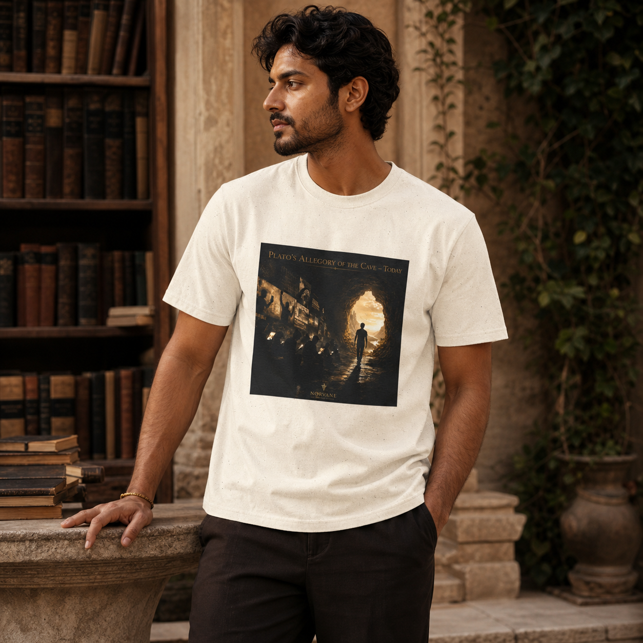 Norvane Plato’s Allegory of the Cave T-Shirt – Modern Philosophy Graphic Tee – view 8