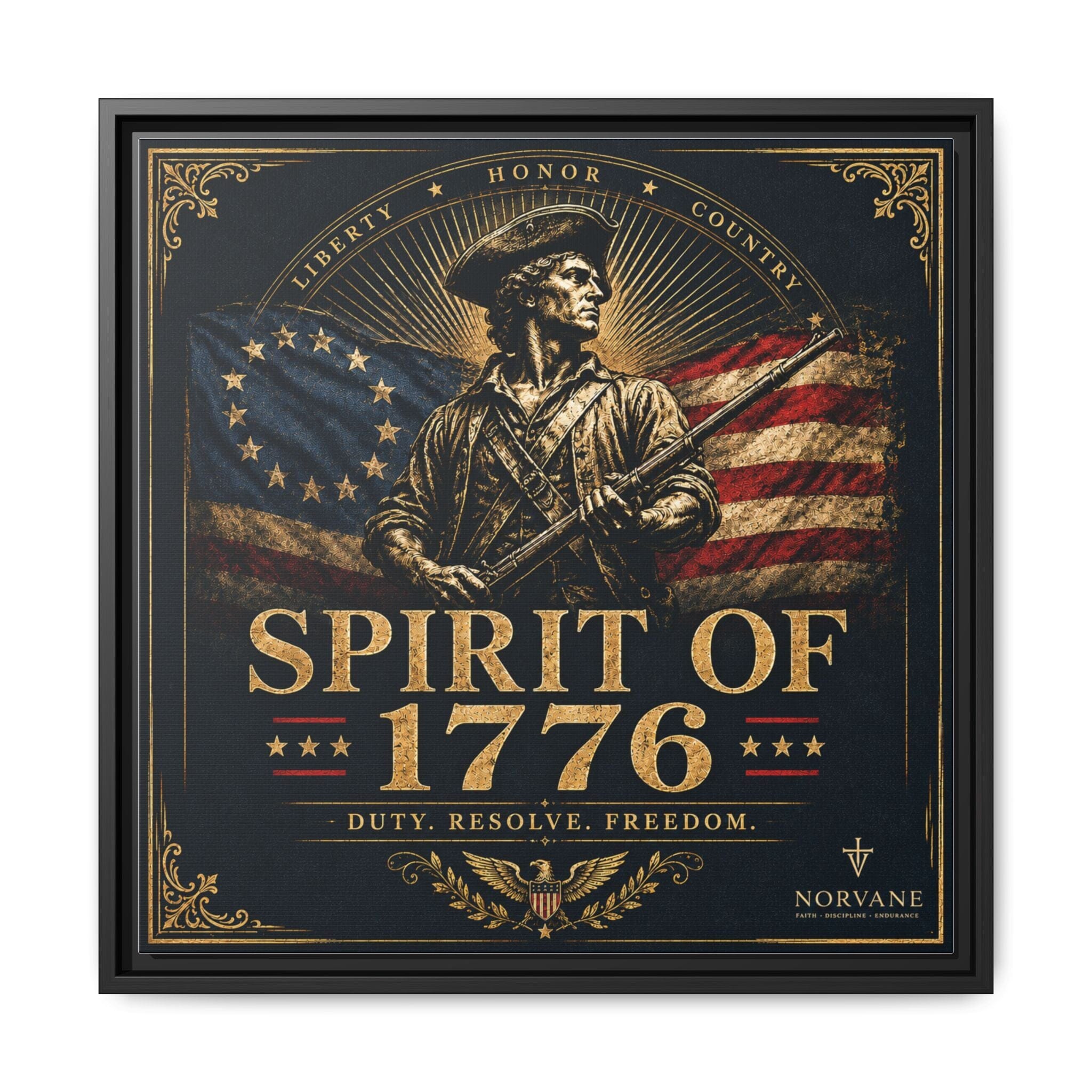 Norvane Spirit of 1776 Canvas – Revolutionary War Framed Wall Art in Black – view 21
