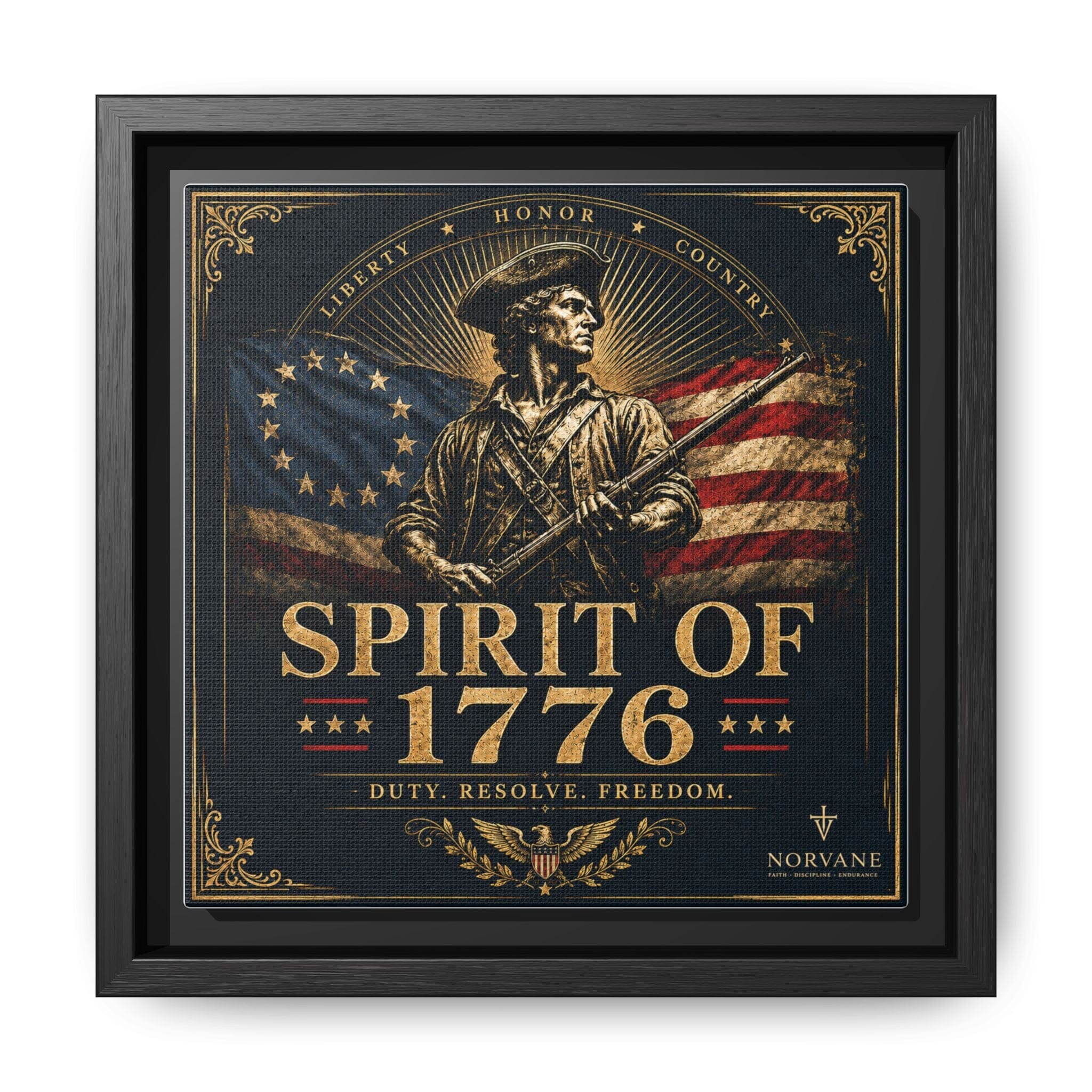 Norvane Spirit of 1776 Canvas – Revolutionary War Framed Wall Art in Black – view 6