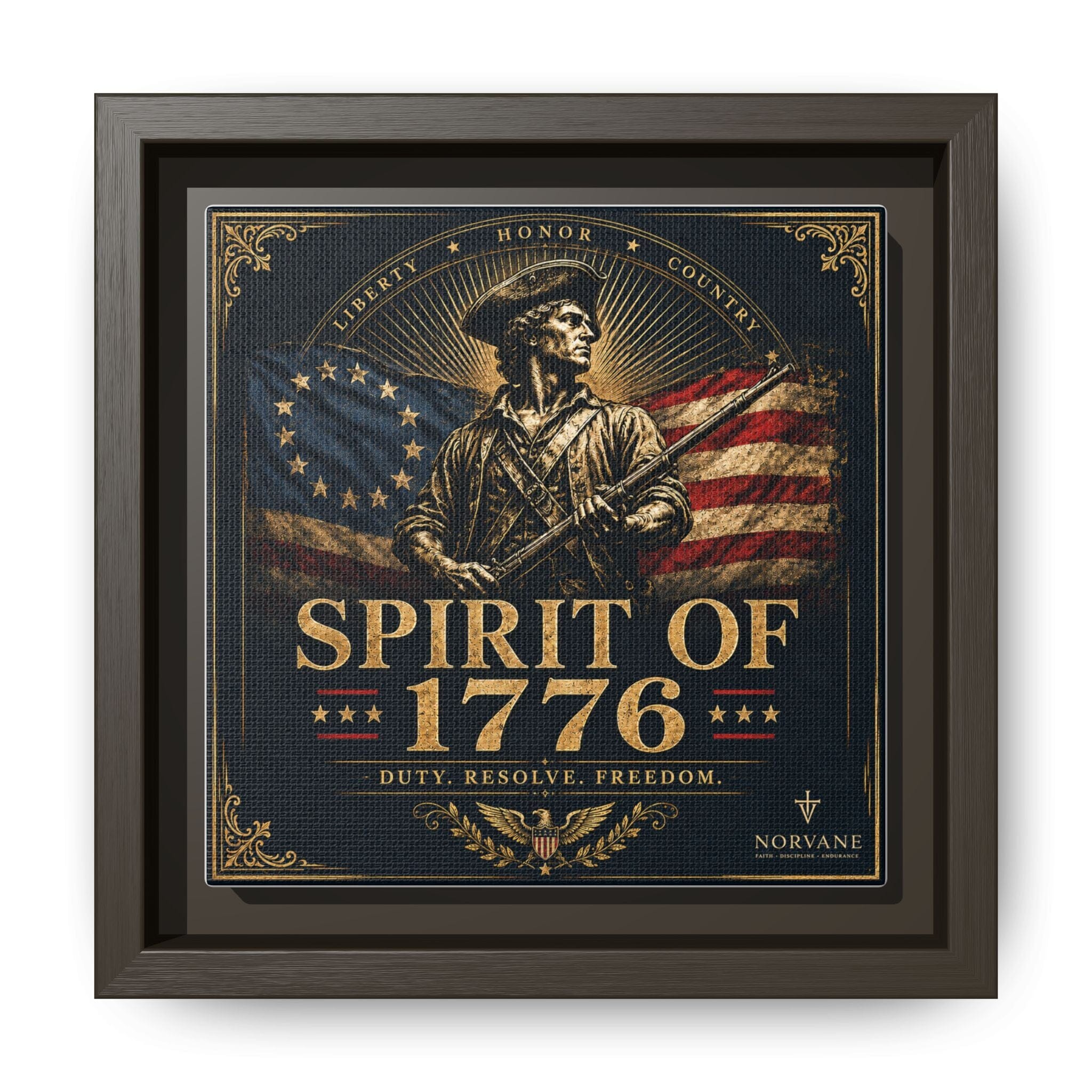 Norvane Spirit of 1776 Canvas – Revolutionary War Framed Wall Art in Espresso – view 19