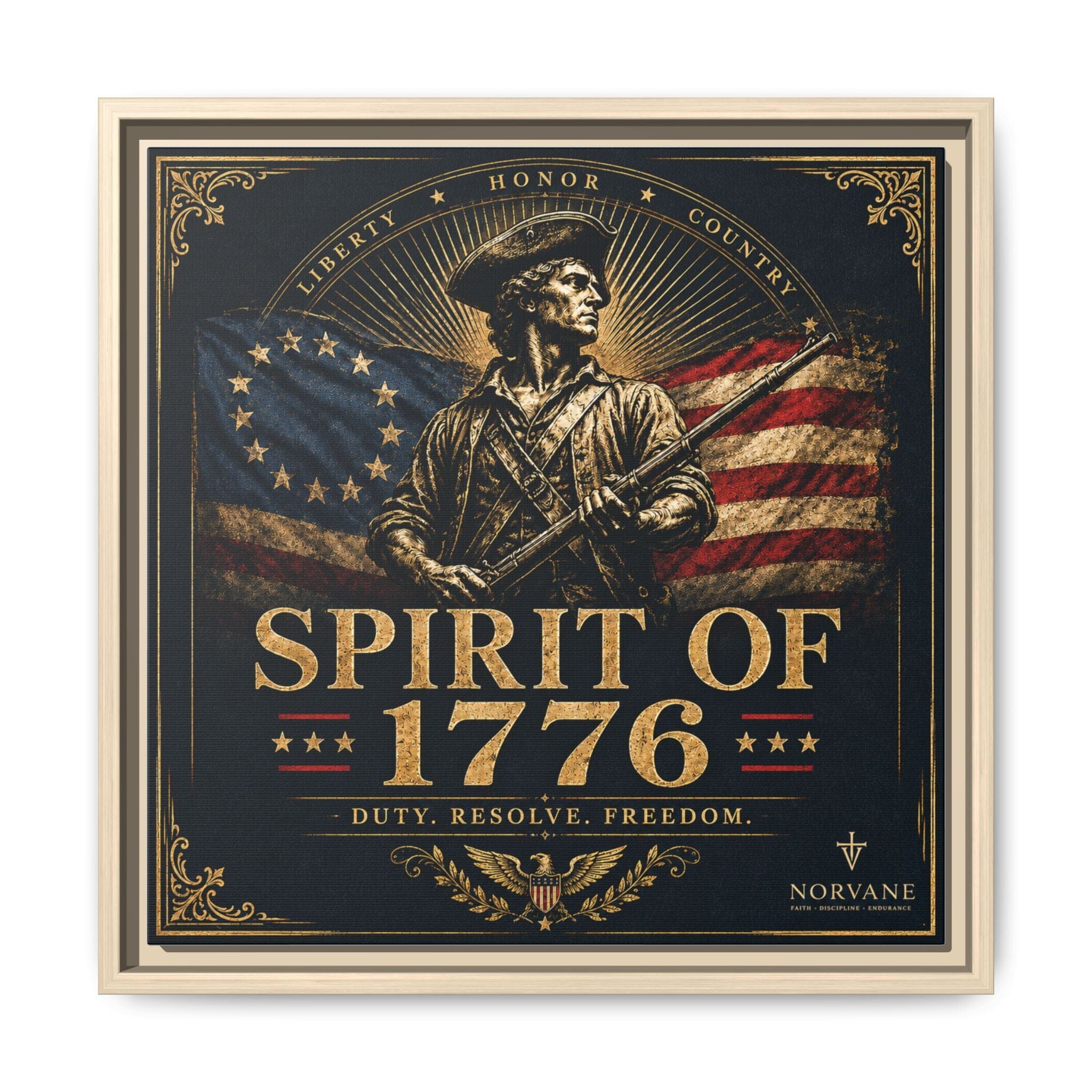 Norvane Spirit of 1776 Canvas – Revolutionary War Framed Wall Art in Natural – view 13