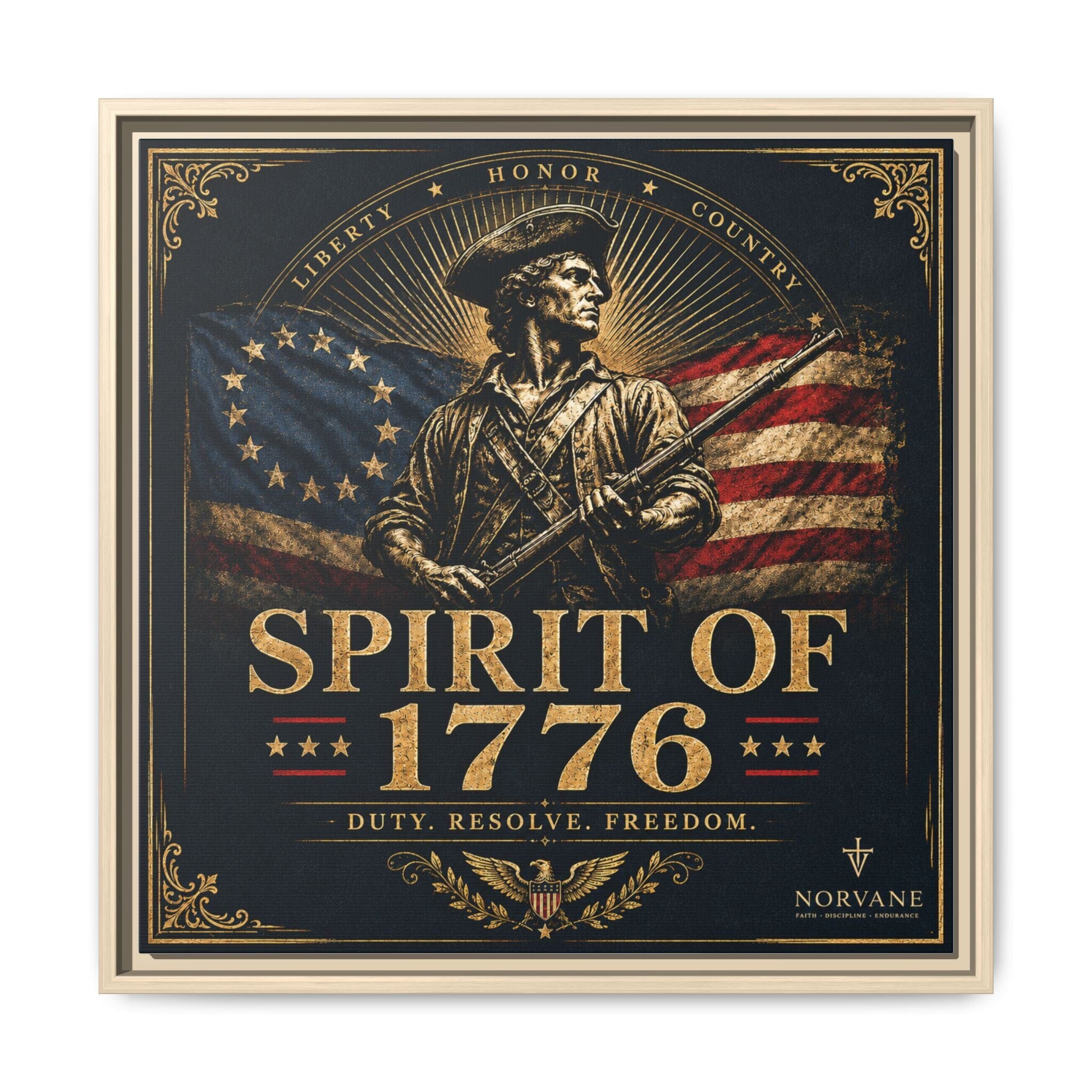 Norvane Spirit of 1776 Canvas – Revolutionary War Framed Wall Art in Natural – view 23