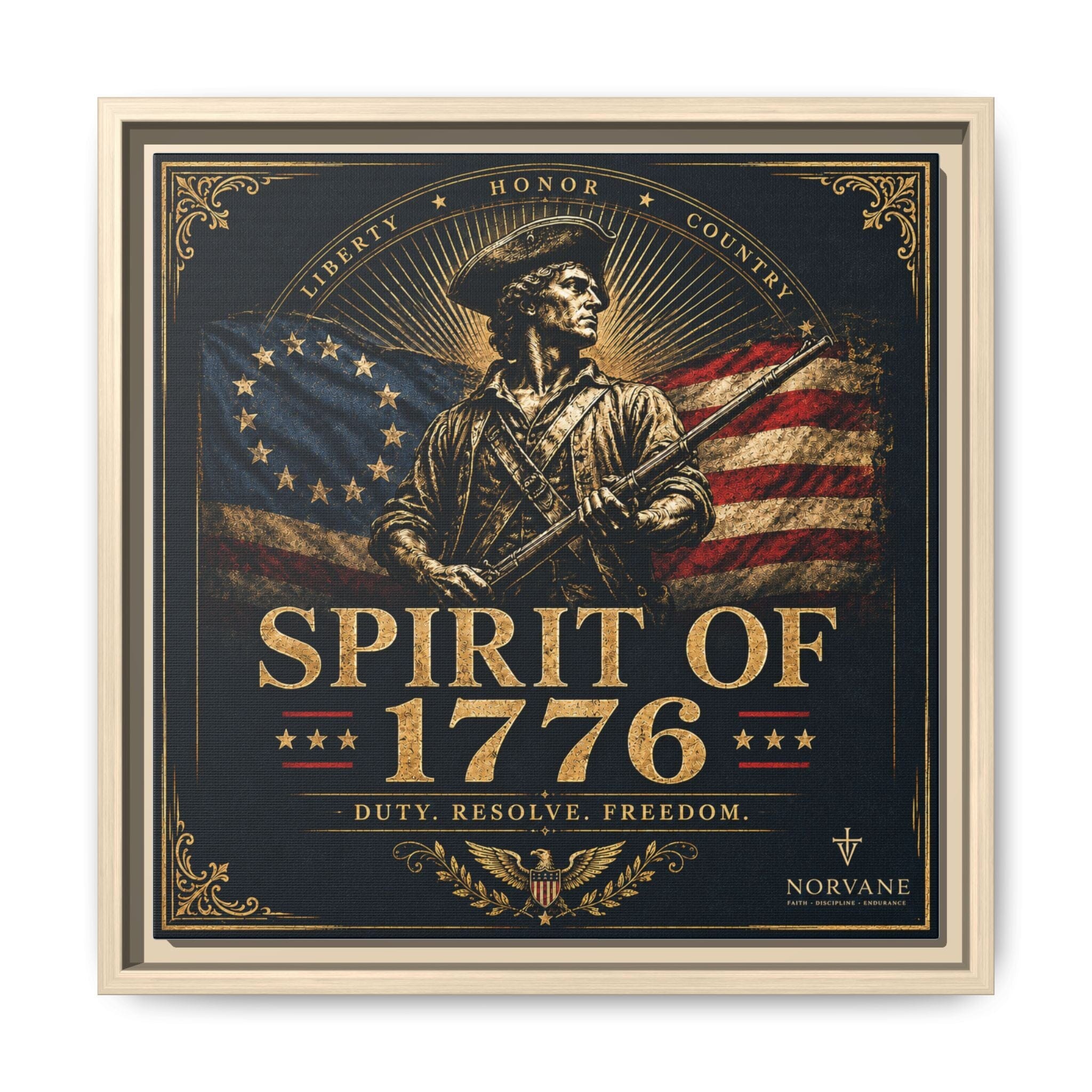 Norvane Spirit of 1776 Canvas – Revolutionary War Framed Wall Art in Natural – view 30