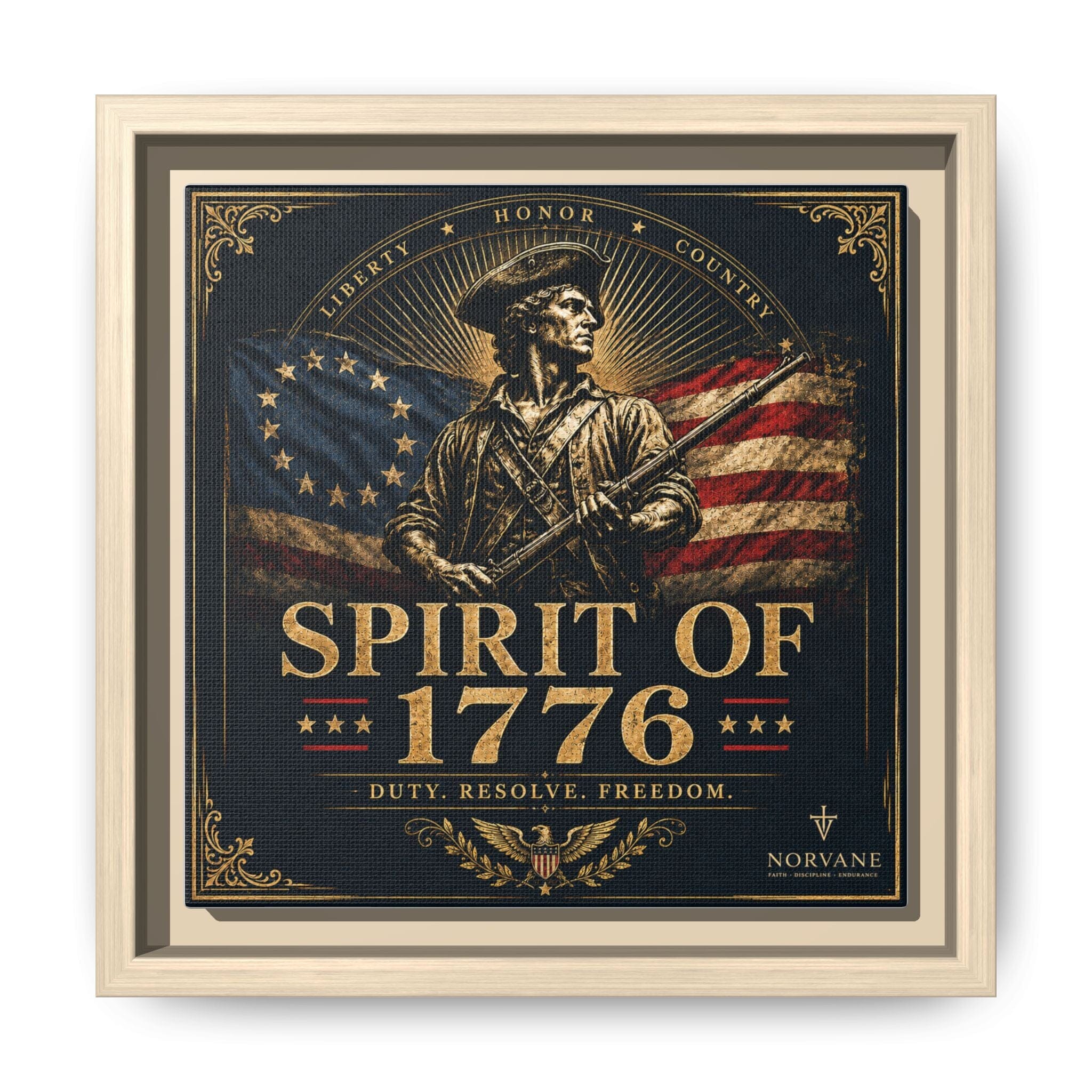 Norvane Spirit of 1776 Canvas – Revolutionary War Framed Wall Art in Natural – view 8