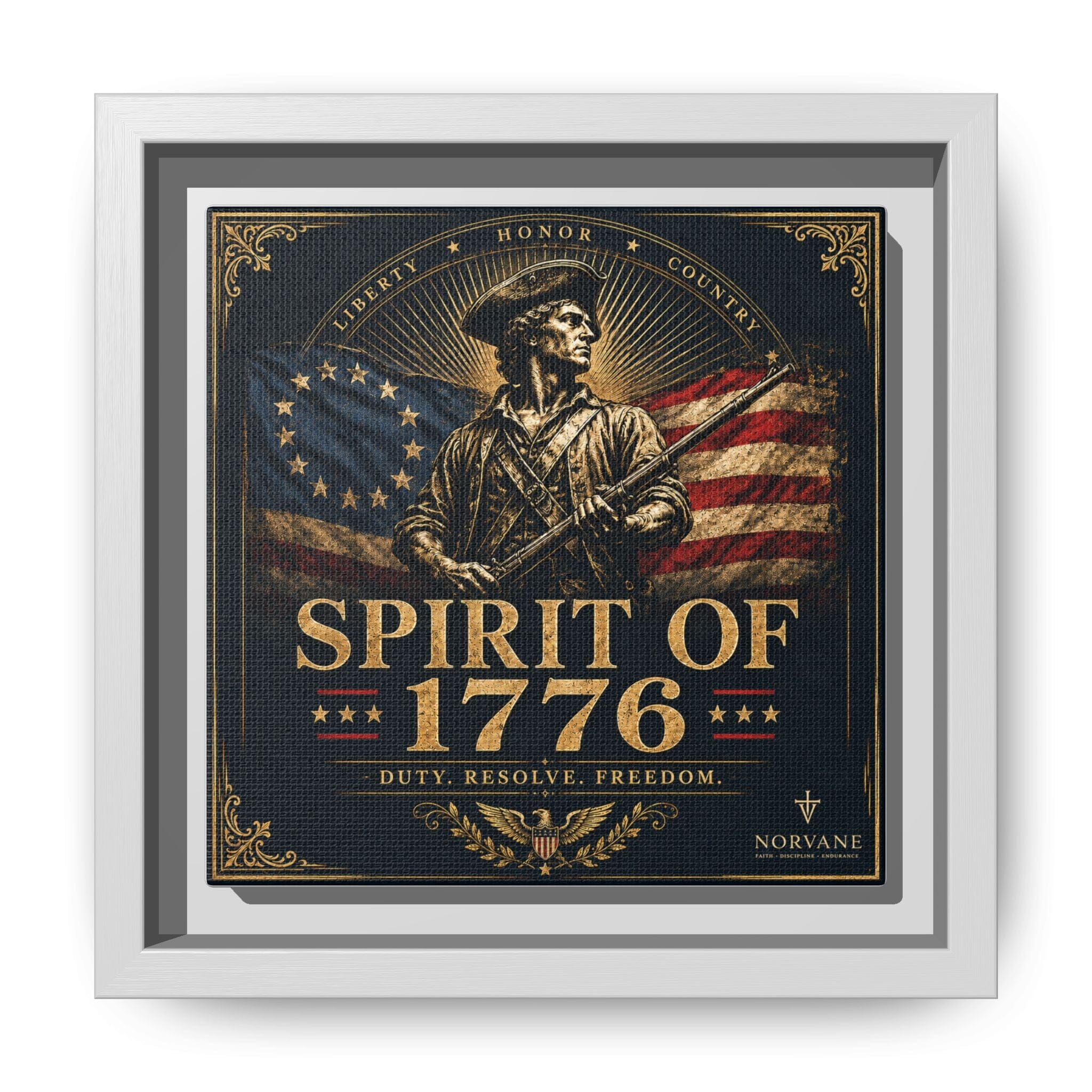 Norvane Spirit of 1776 Canvas – Revolutionary War Framed Wall Art in White – view 17