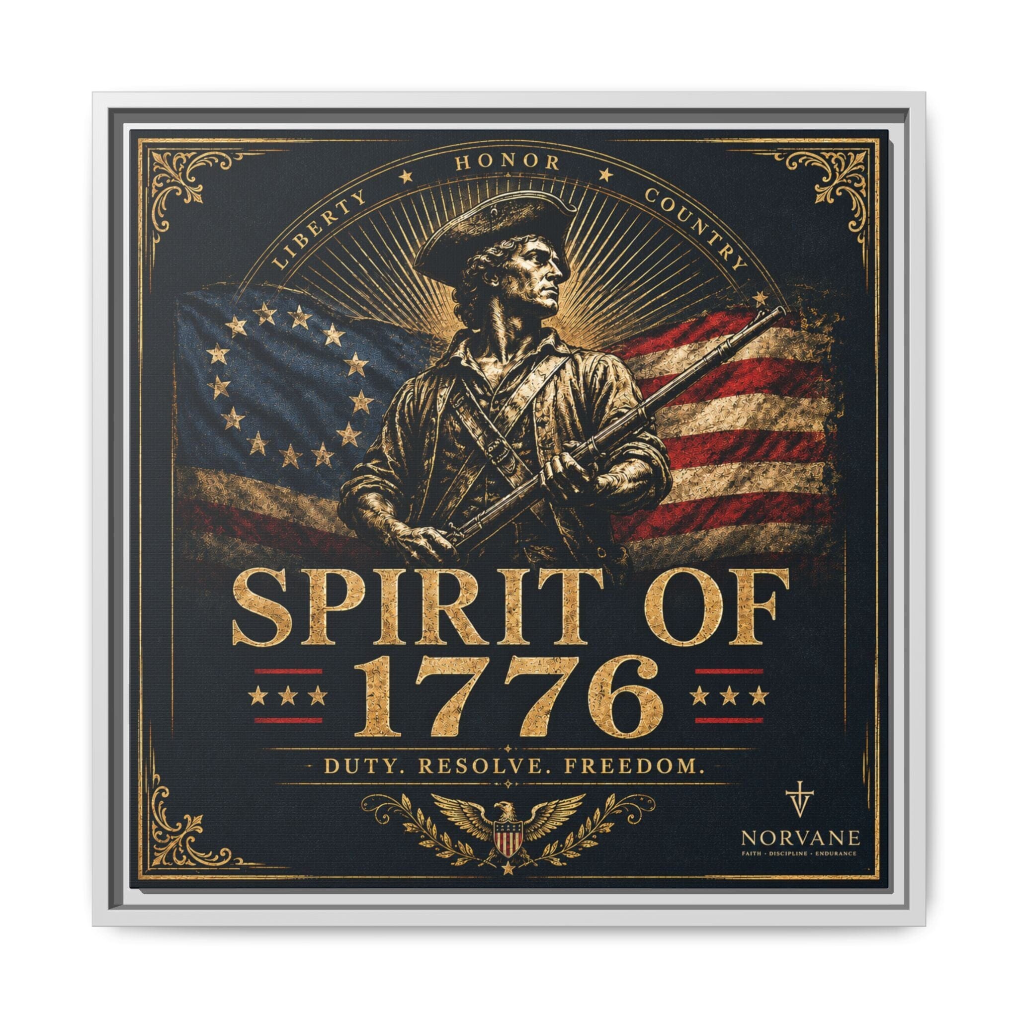 Norvane Spirit of 1776 Canvas – Revolutionary War Framed Wall Art in White – view 24