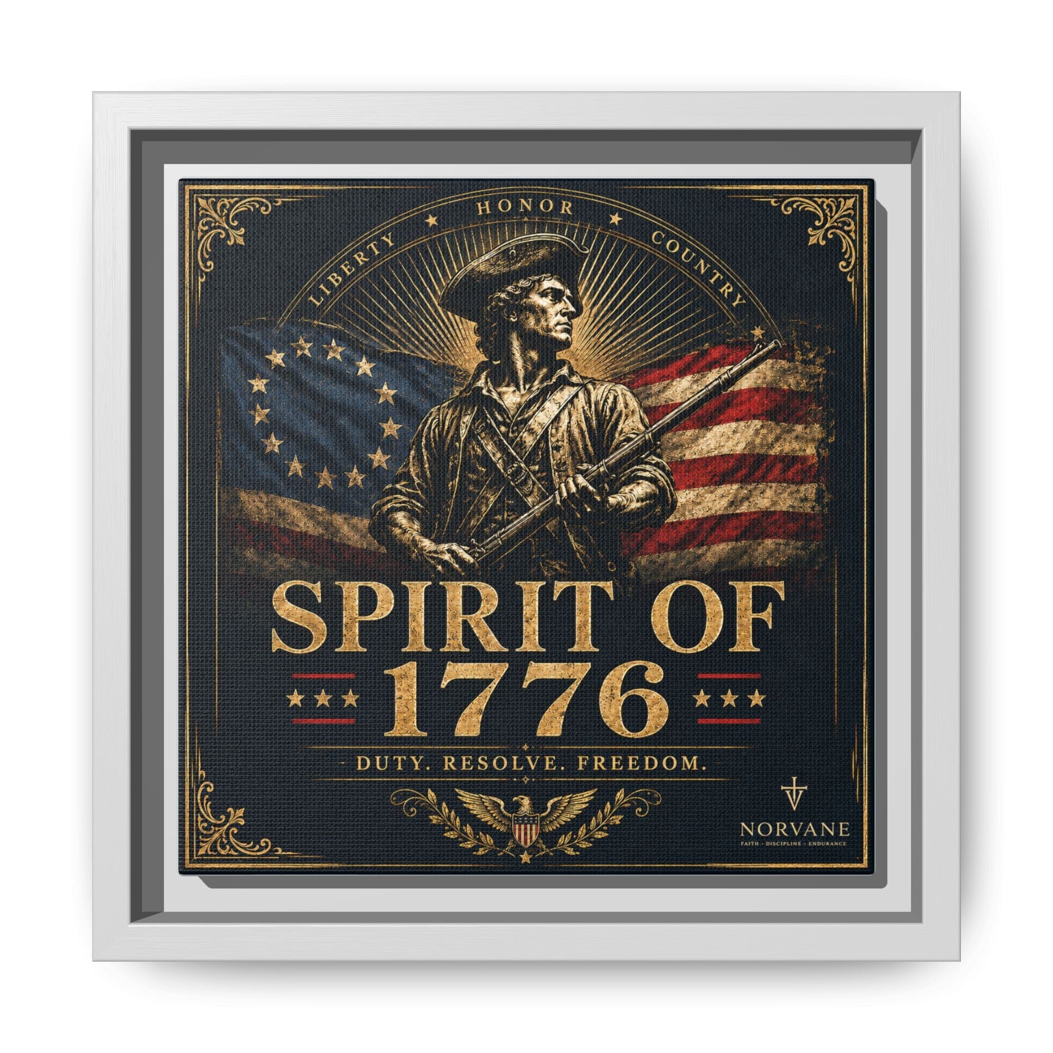 Norvane Spirit of 1776 Canvas – Revolutionary War Framed Wall Art in White – view 5