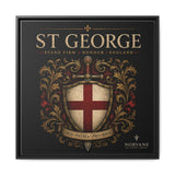 Norvane St George Shield Framed Canvas – England Crest Wall Art in Black