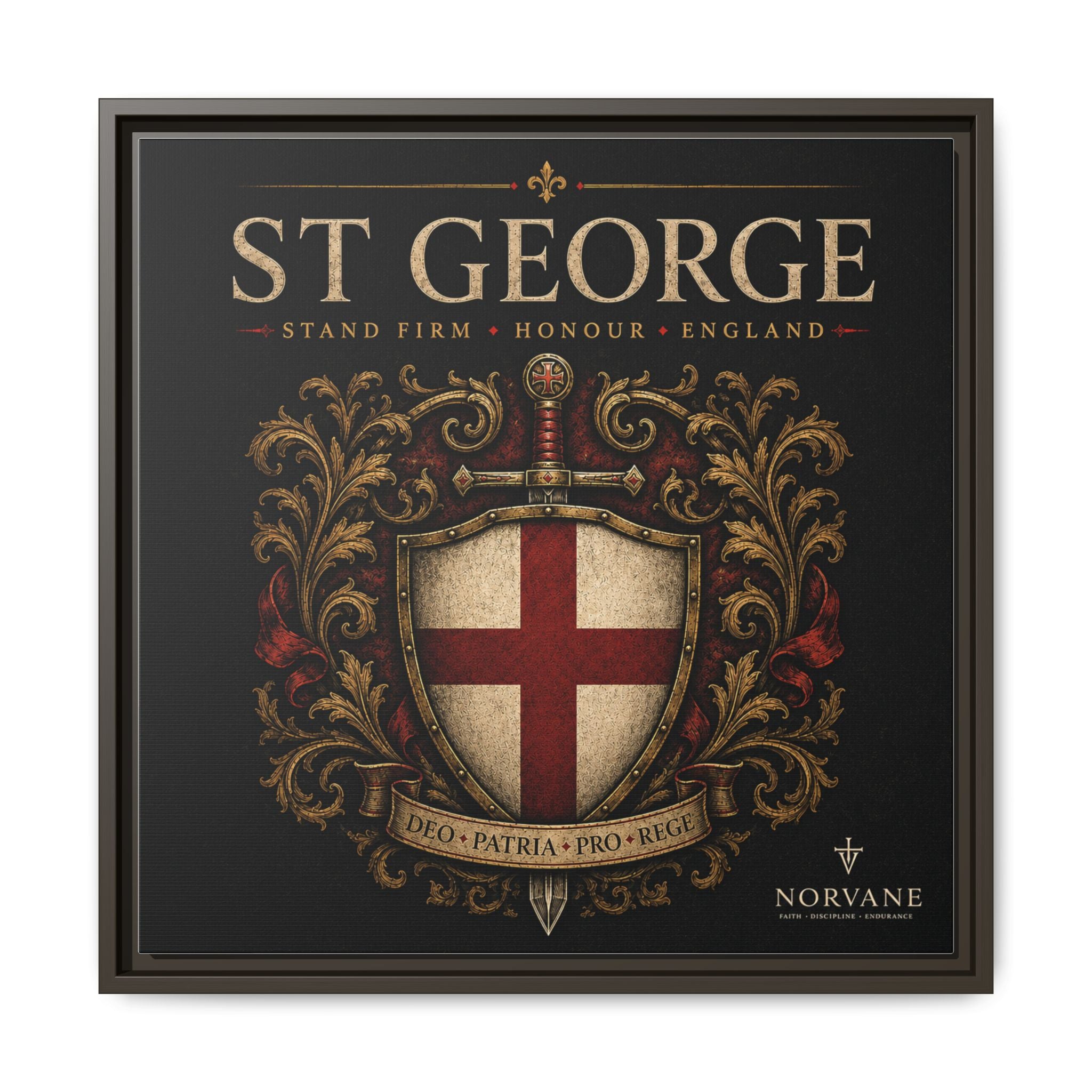 Norvane St George Shield Framed Canvas – England Crest Wall Art in Espresso – view 22