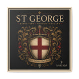 Norvane St George Shield Framed Canvas – England Crest Wall Art in Natural