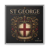 Norvane St George Shield Framed Canvas – England Crest Wall Art in White