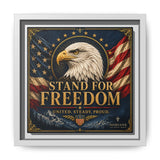 Norvane Stand for Freedom Framed Canvas – Eagle & American Flag Wall Art in White – view 5