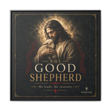 Norvane The Good Shepherd Framed Canvas – He Leads, He Restores Wall Art in Black – view 11