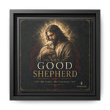Norvane The Good Shepherd Framed Canvas – He Leads, He Restores Wall Art in Black – view 6