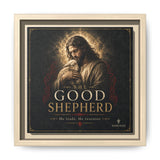 Norvane The Good Shepherd Framed Canvas – He Leads, He Restores Wall Art in Natural – view 8