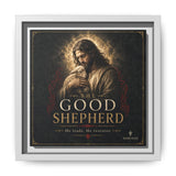 Norvane The Good Shepherd Framed Canvas – He Leads, He Restores Wall Art in White – view 5