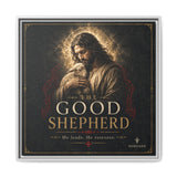 Norvane The Good Shepherd Framed Canvas – He Leads, He Restores Wall Art in White