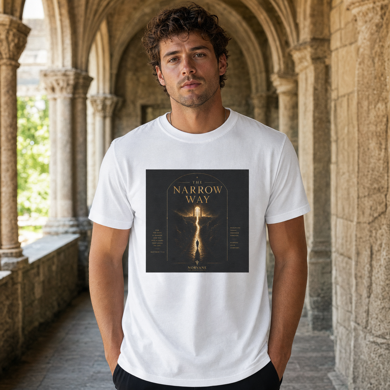 Norvane The Narrow Way T-Shirt – Inspirational Graphic Tee in White