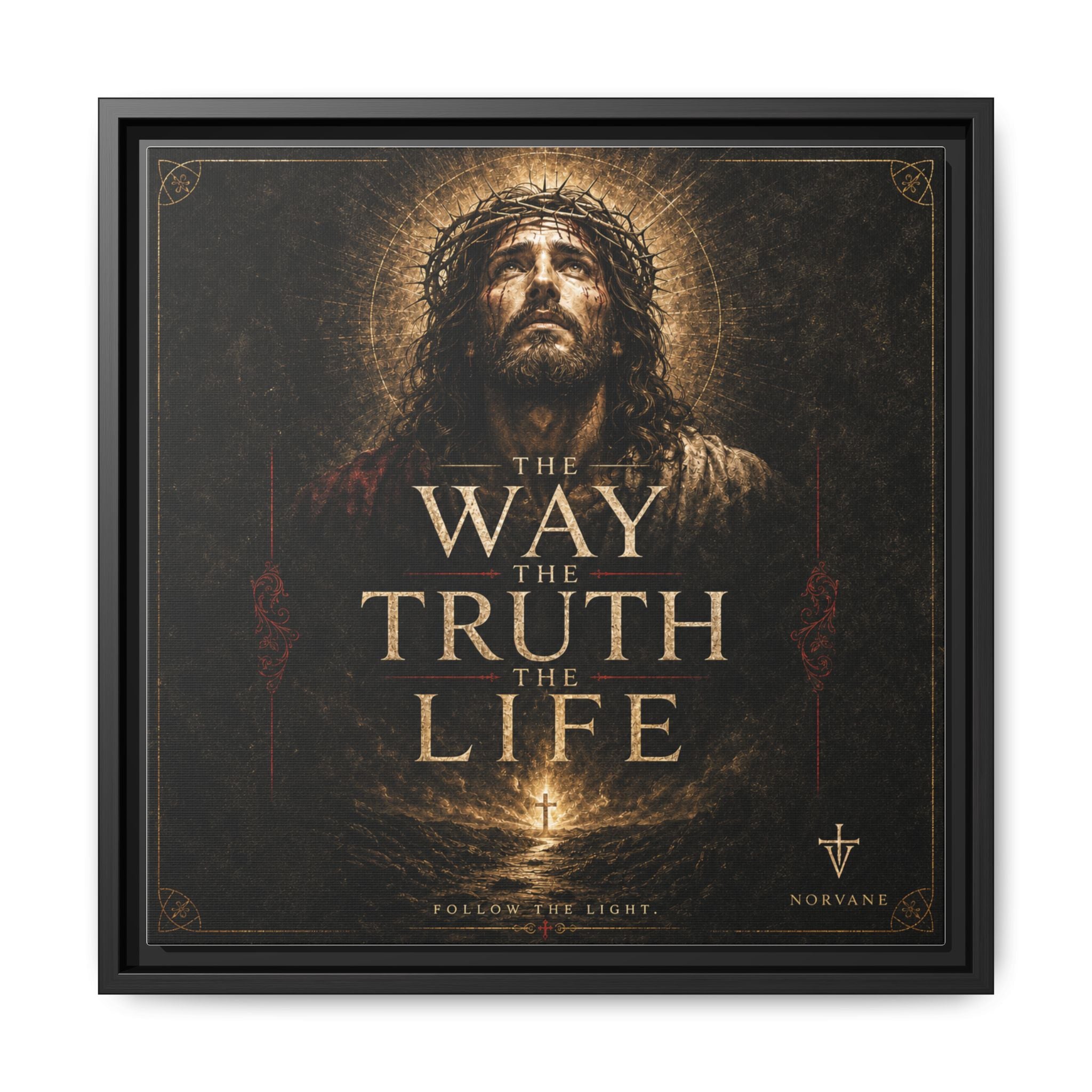 Norvane The Way The Truth The Life Framed Canvas – Christian Wall Art in Black – view 16
