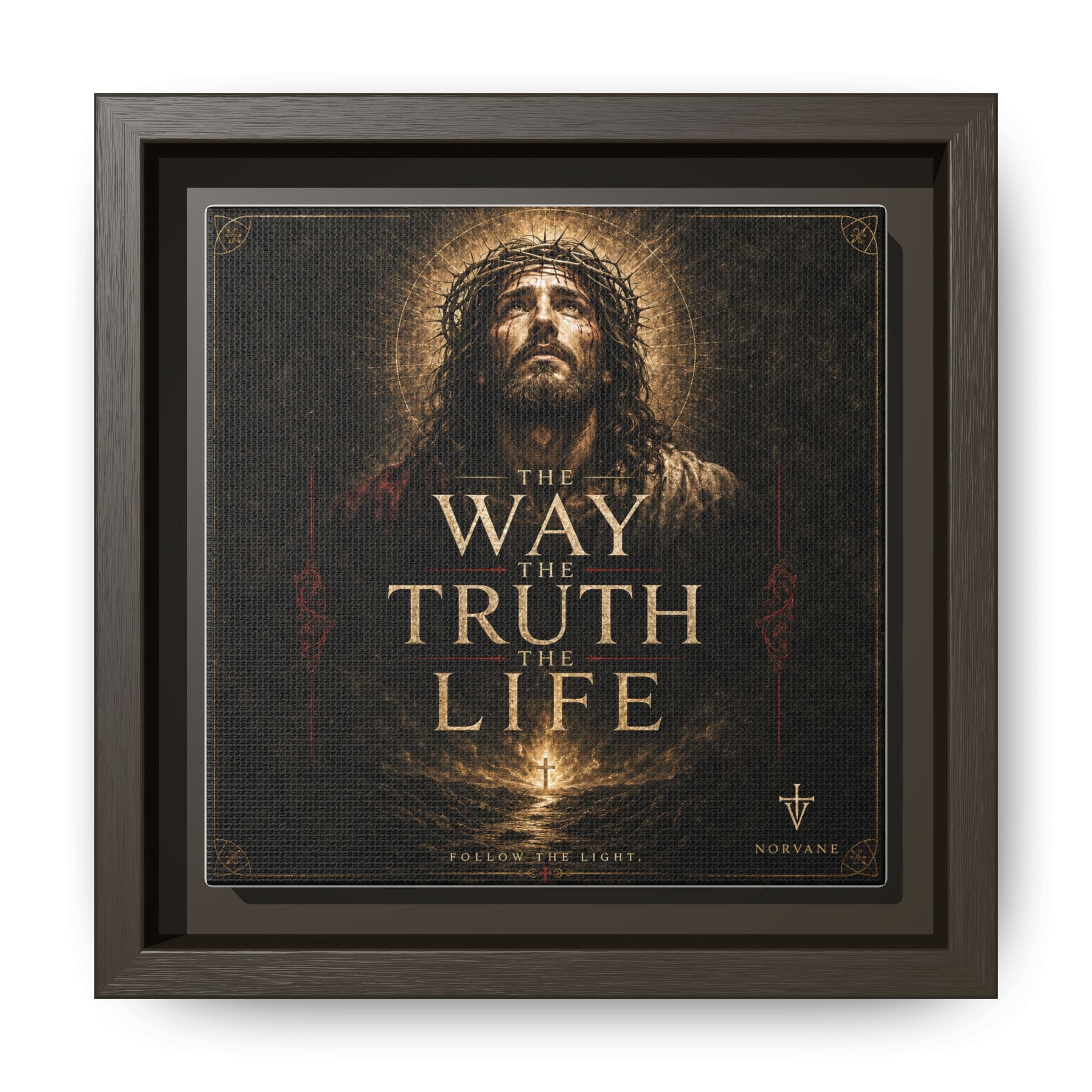 Norvane The Way The Truth The Life Framed Canvas – Christian Wall Art in Espresso – view 19