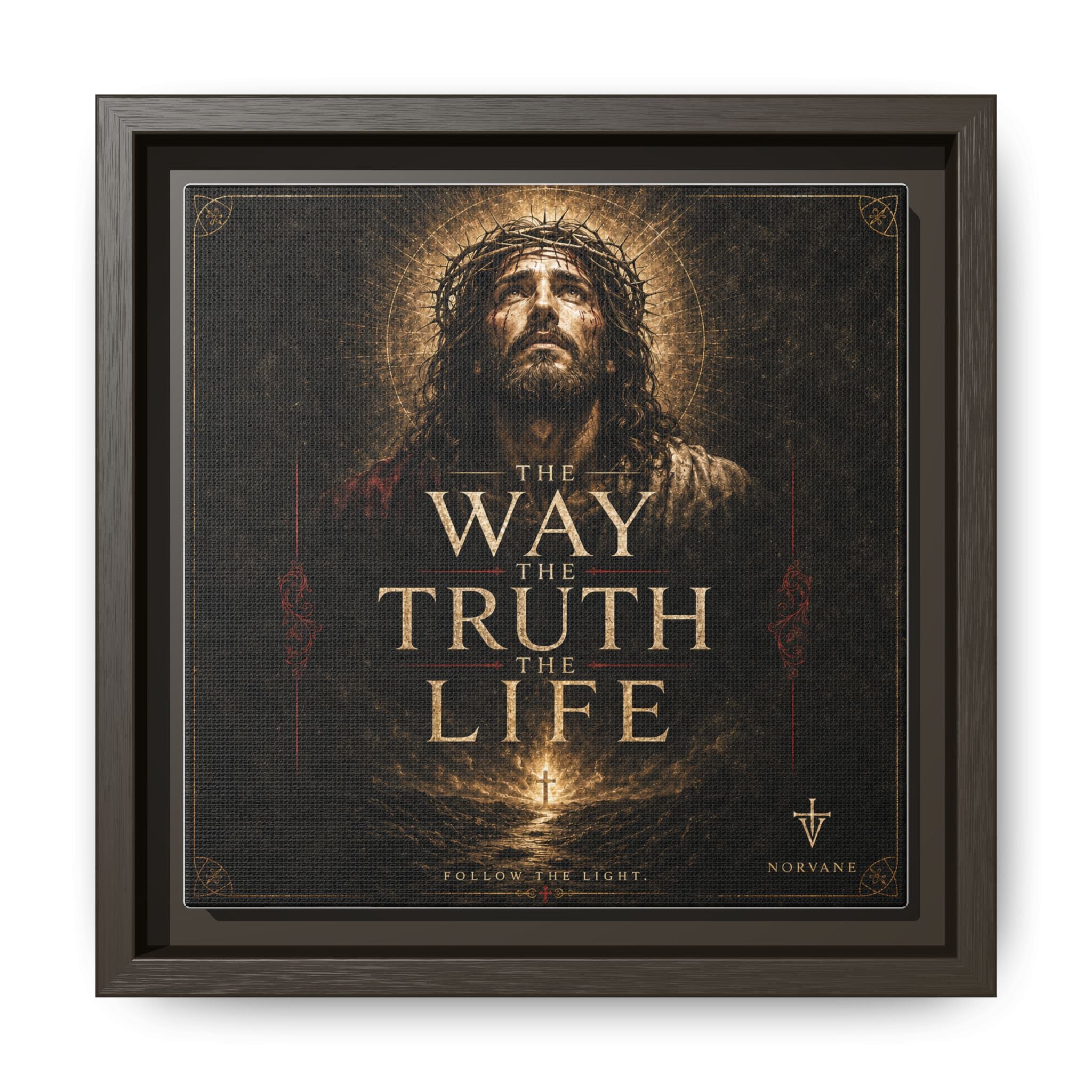 Norvane The Way The Truth The Life Framed Canvas – Christian Wall Art in Espresso – view 7
