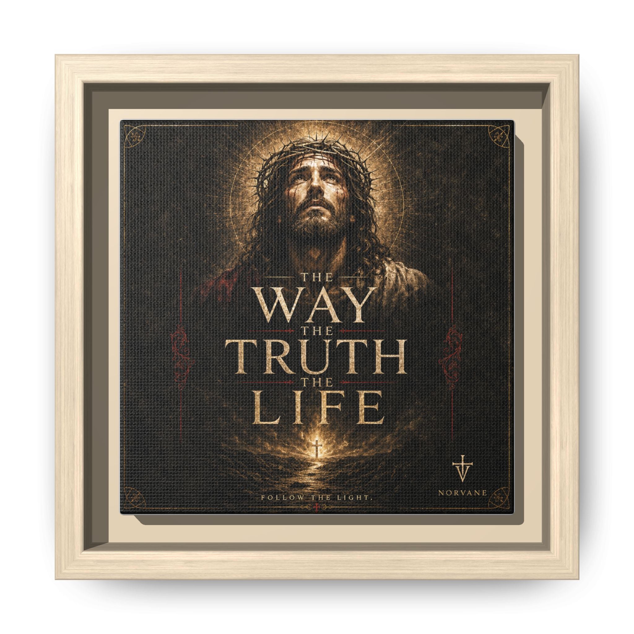 Norvane The Way The Truth The Life Framed Canvas – Christian Wall Art in Natural – view 20