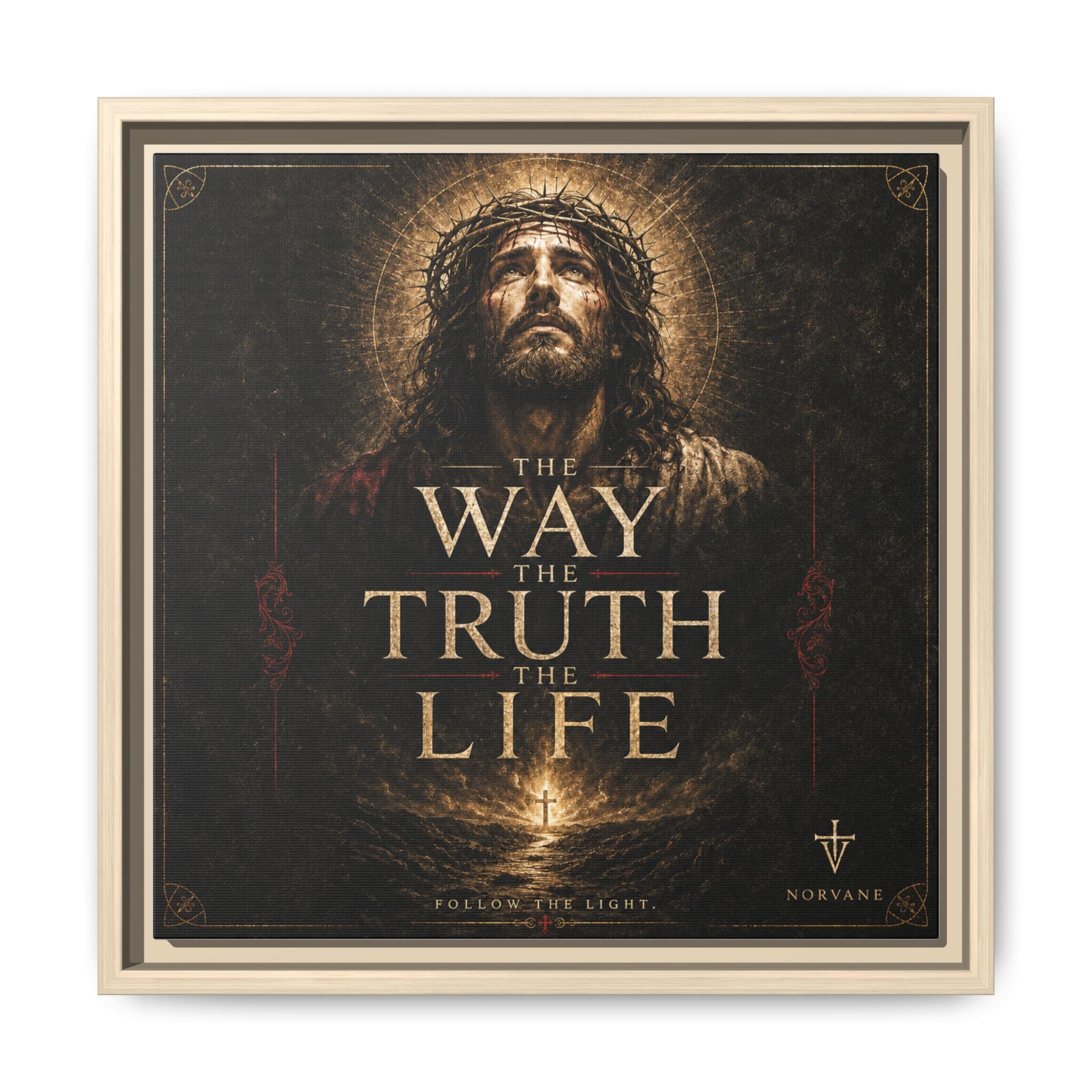 Norvane The Way The Truth The Life Framed Canvas – Christian Wall Art in Natural – view 30