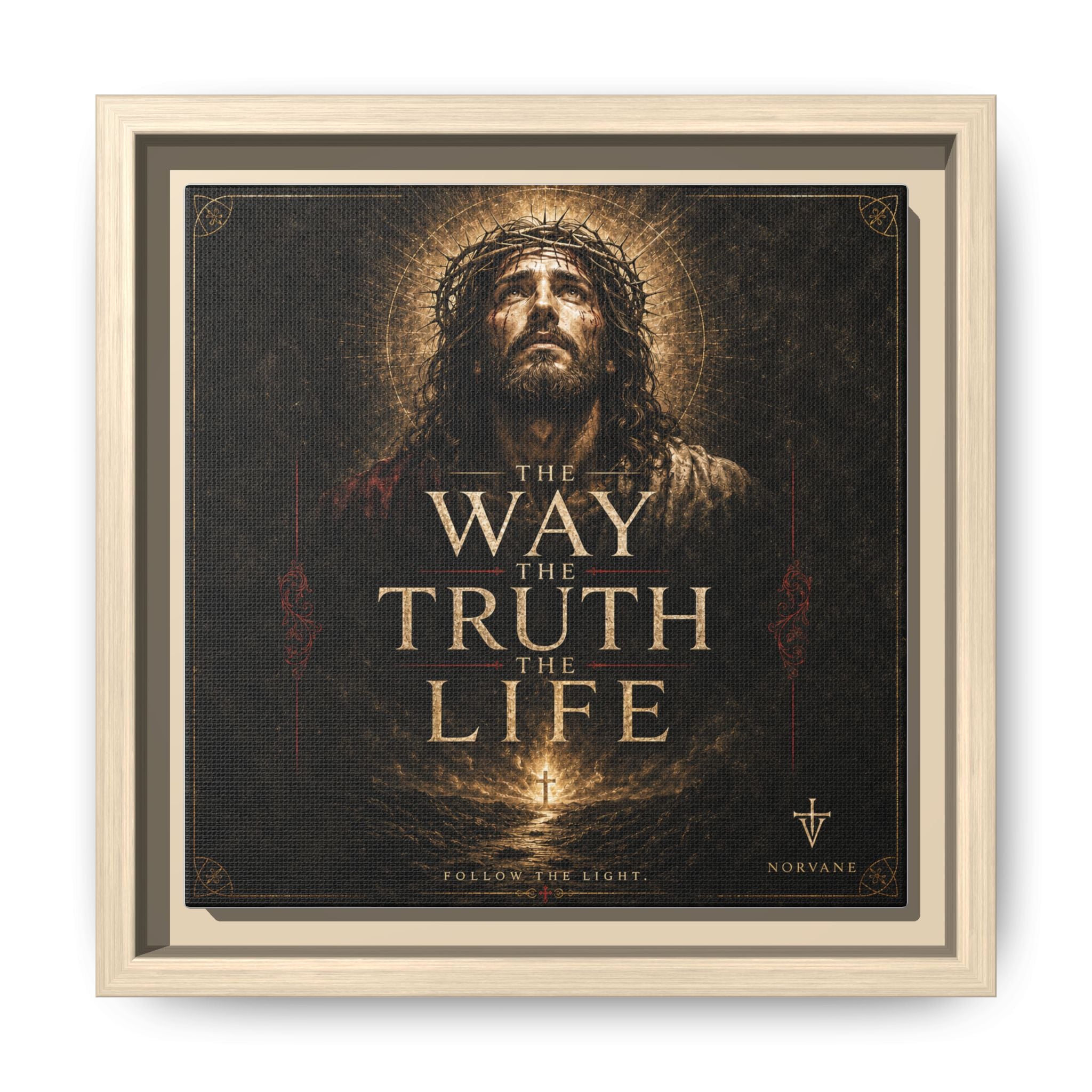 Norvane The Way The Truth The Life Framed Canvas – Christian Wall Art in Natural – view 8