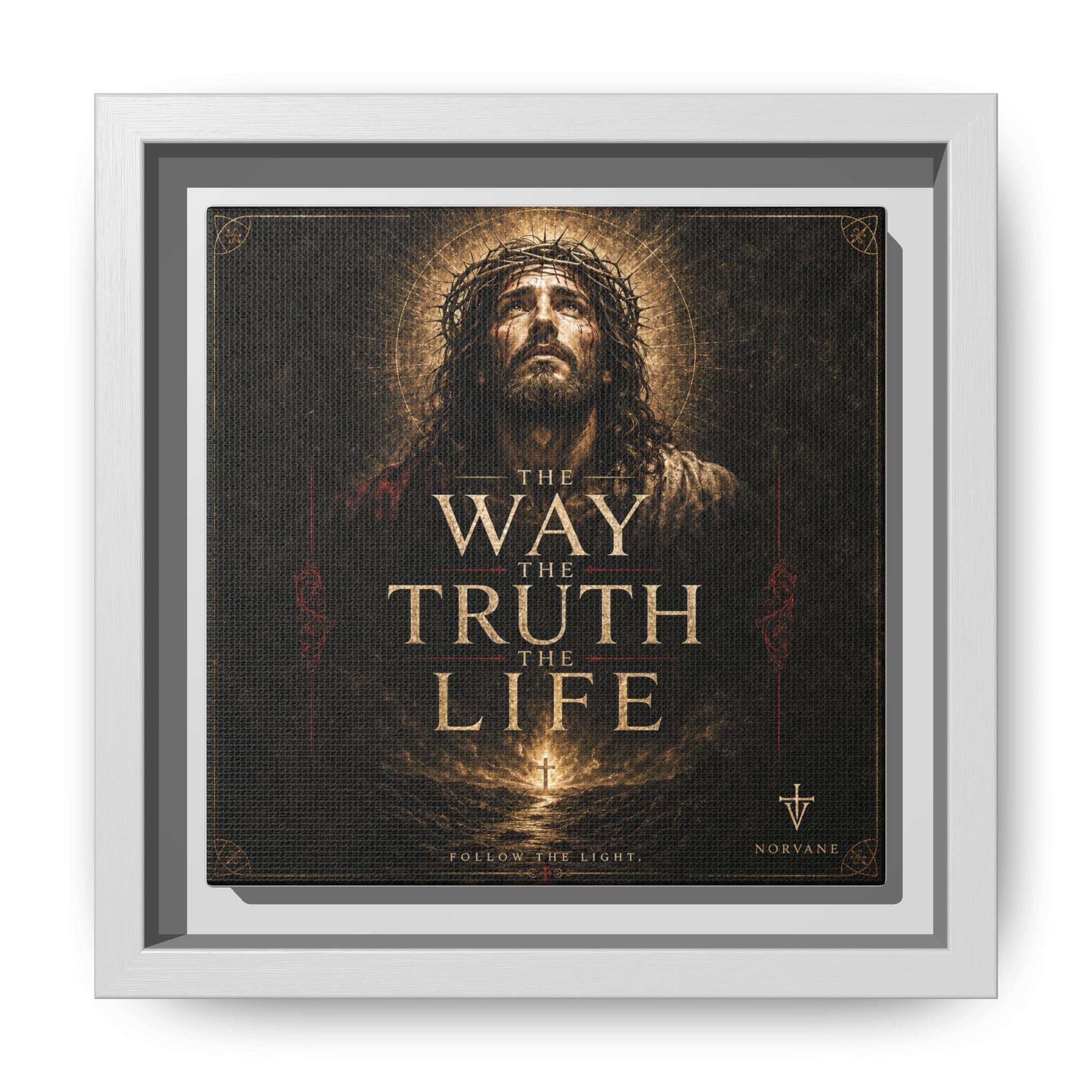 Norvane The Way The Truth The Life Framed Canvas – Christian Wall Art in White – view 17