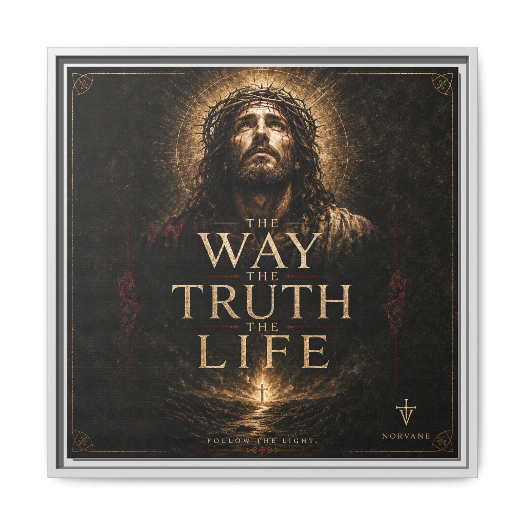 Norvane The Way The Truth The Life Framed Canvas – Christian Wall Art in White – view 24