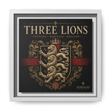 Norvane Three Lions Framed Canvas – Heraldic England Crest Print in White – view 5