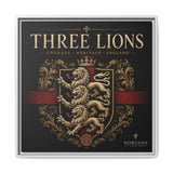 Norvane Three Lions Framed Canvas – Heraldic England Crest Print in White