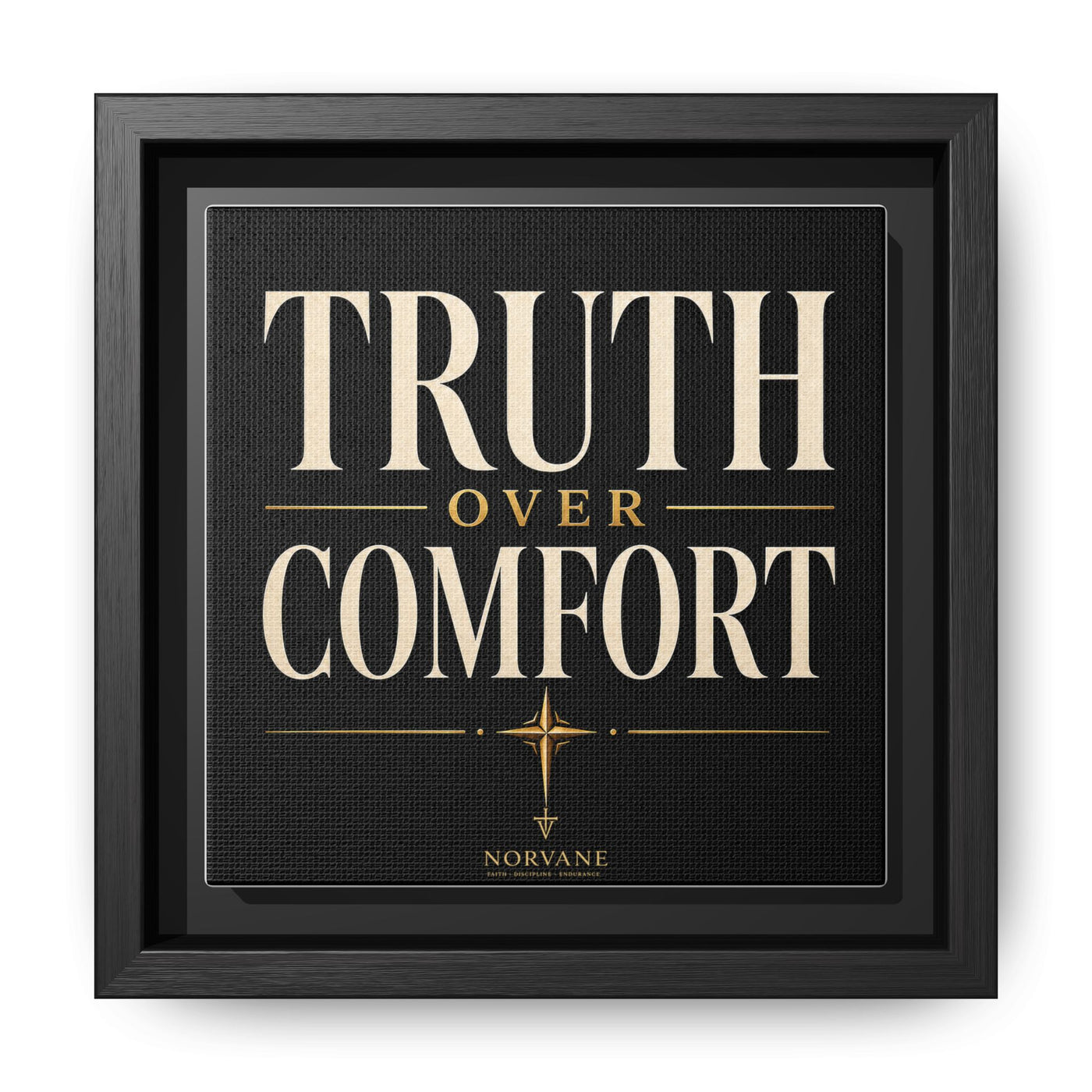 Norvane Truth Over Comfort Framed Canvas – Statement Typography Wall Art in Black – view 18