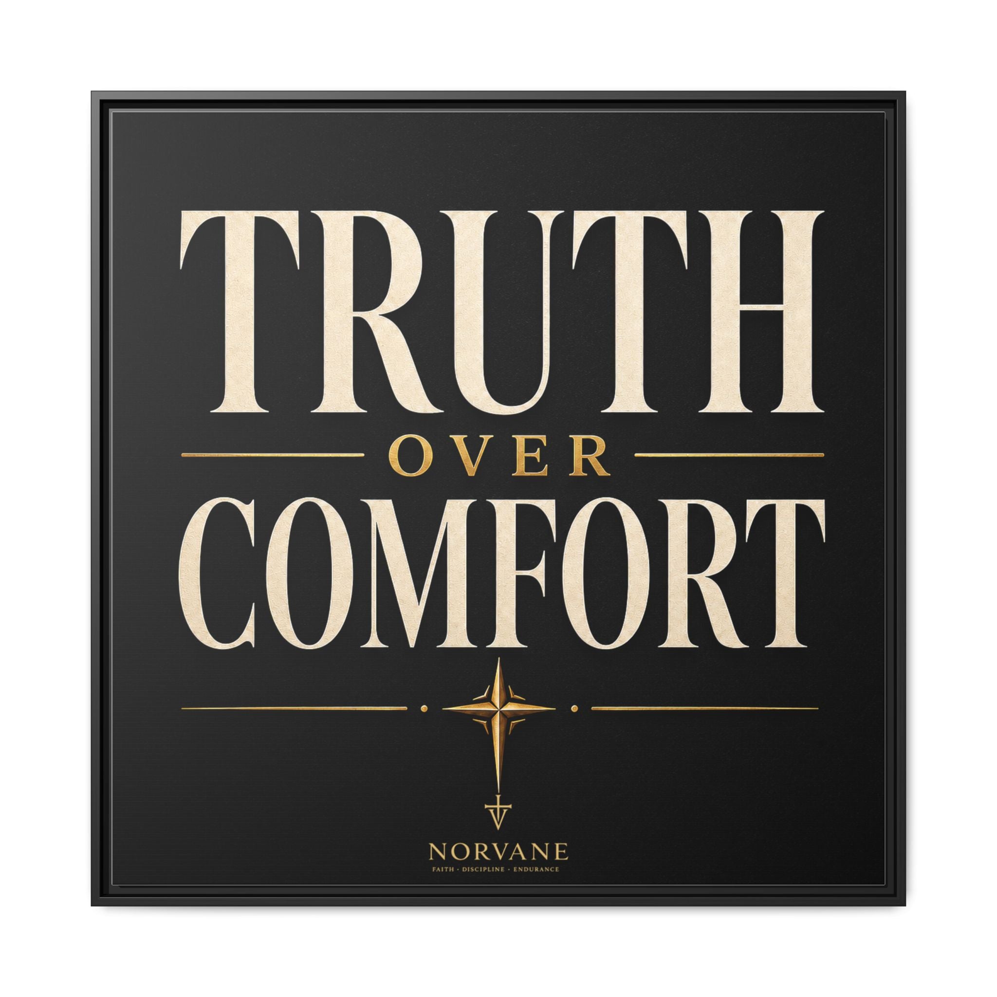 Norvane Truth Over Comfort Framed Canvas – Statement Typography Wall Art in Black – view 26