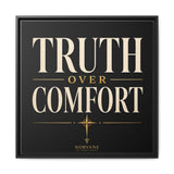 Norvane Truth Over Comfort Framed Canvas – Statement Typography Wall Art in Black
